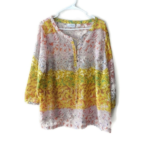 Avenue Tops - Avenue Sheer Peasant Top Size 18/20